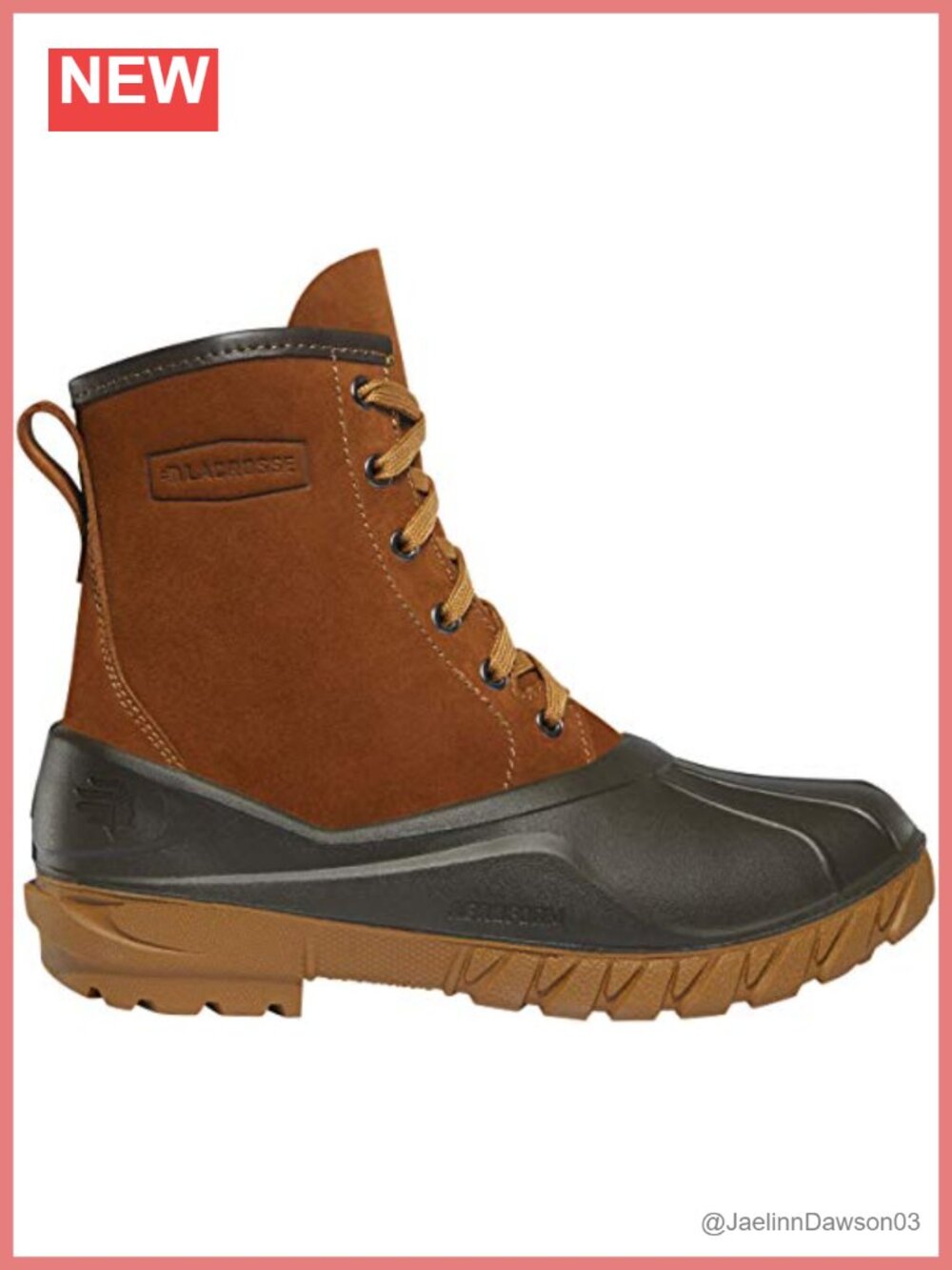 Waterproof Suede Leather Mid-Calf Duck Boots Lace-Up
